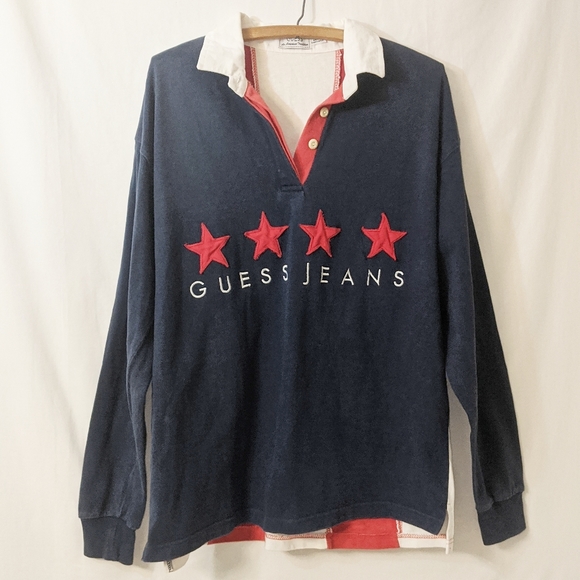 guess jeans rugby shirt